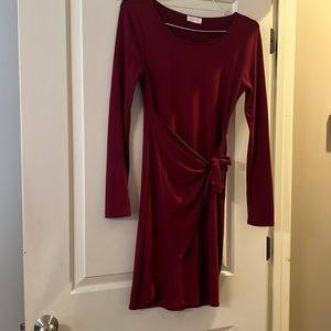 Burgundy wrap dress
